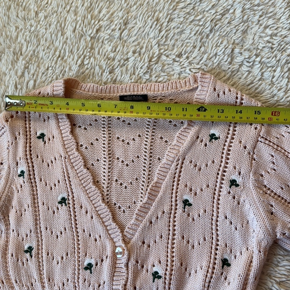 WILD FABLE Pink Cardigan cropped size S - Picture 6 of 12